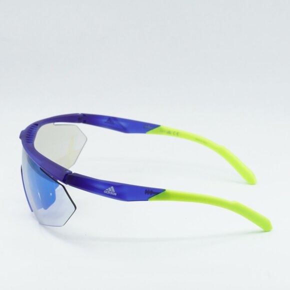 Adidas SP0015 91X Shield Sunglasses - Matte Blue \ Blue Mirror - Picture 5 of 10